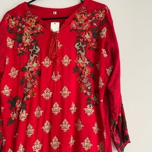 Size Large Red Cotton Kurta